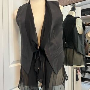 Chic Black Sheer Vest